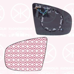 Mirror Glass, exterior mirror, without automatic dimming, Left, Number of pins: 4, Heatable, Aspherical, 51167174981 (BMW), 7174981 (BMW)