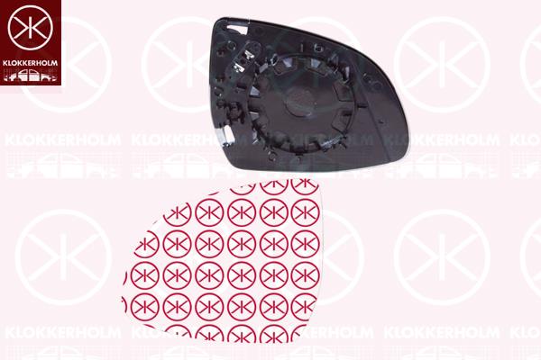 Mirror Glass, exterior mirror, Right, without automatic dimming, Heatable, Number of pins: 2, Aspherical, 51 16 7 291 220 (BMW), 51167459240 (BMW), 51169491780 (BMW)