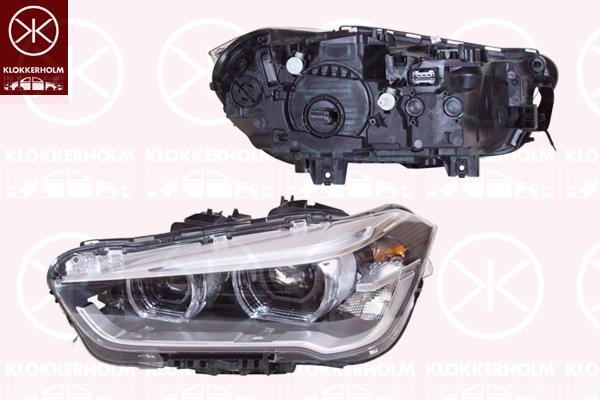 Headlight, Left, Illuminance [lx]: 17.5, LED, without lettering: BMW, Valeo, 63 11 7 428 735 (BMW), 7428735 (BMW)