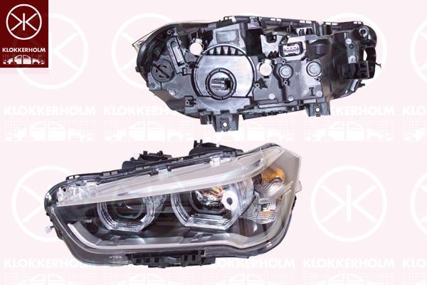 Headlight, Left, Illuminance [lx]: 17.5, LED, without lettering: BMW, Valeo, 63 11 7 430 869 (BMW), 63 11 7 436 461 (BMW), 7 430 869 (BMW), 7 436 461 (BMW)