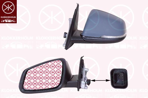 Exterior Mirror, Right, for electric mirror adjustment, with indicator, Heatable, Convex, w/primer, 51167377976 (BMW), 51167386568 (BMW), 51167423636 (BMW), 51167459772 (BMW)