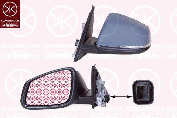 Exterior Mirror, Left, with memory, Electronically foldable, with indicator, Heatable, Aspherical, w/primer, 51167377975 (BMW), 51167386567 (BMW), 51167423637 (BMW), 51167459787 (BMW)