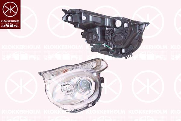 Headlight, Right, Illuminance [lx]: 17.5, H7/H7, with motor for headlamp levelling, Valeo, B000863480 (CITROEN)