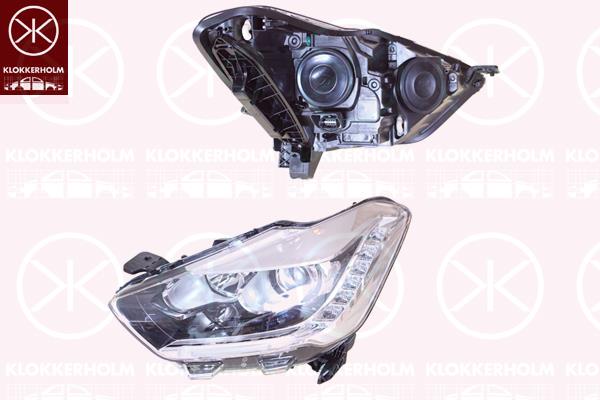 Headlight, Right, H7/H1, with daytime running light, with motor for headlamp levelling, Visteon, 9806092980 (DS), 9802086580 (CITROEN), 9806092980 (CITROEN)