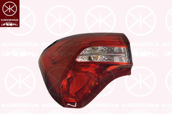 Tail Light Assembly, Left, Outer section, with bulb holder, AL, 9686919080 (CITROEN), 98 031 678 80 (CITROEN), 9803167880 (DS)