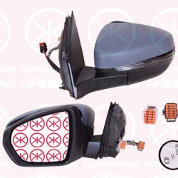 Exterior Mirror, Right, Heatable blind spot mirror, with memory, Electronically foldable, Number of pins: 10, Number of pins: 8, with thermo sensor, with reading light, w/primer, Convex, 16 180 484 80 (CITROEN), 1635223880 (CITROEN)