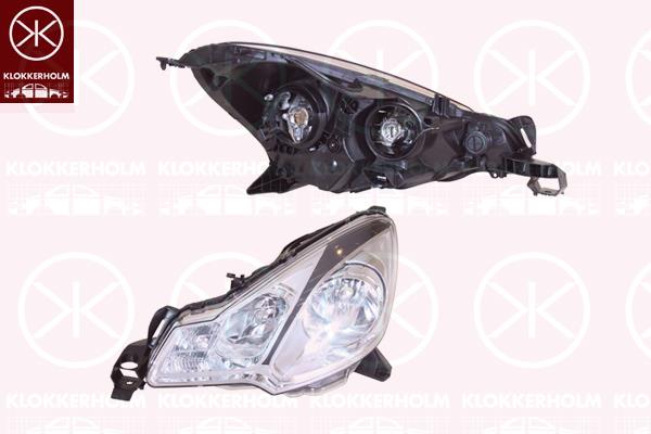 Headlight, Left, Illuminance [lx]: 12.5, H7/H1, Housing Colour: black, with motor for headlamp levelling, Varroc, 00006208Y0 (DS), 00006208Y0 (CITROEN), 16 069 316 80 (DS), 16 069 316 80 (CITROEN), 1606931680 (DS), 1606931680 (CITROEN), 6208 Y0 (DS), 6208 Y0 (CITROEN)