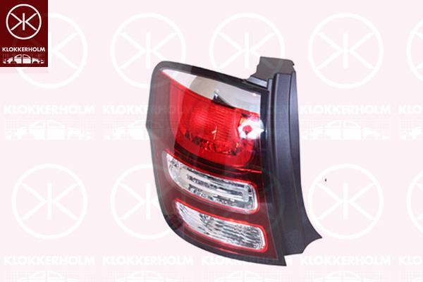 Tail Light Assembly, Left, Outer section, with bulb holder, Valeo, 9803928880 (DS), 9803928880 (CITROEN)