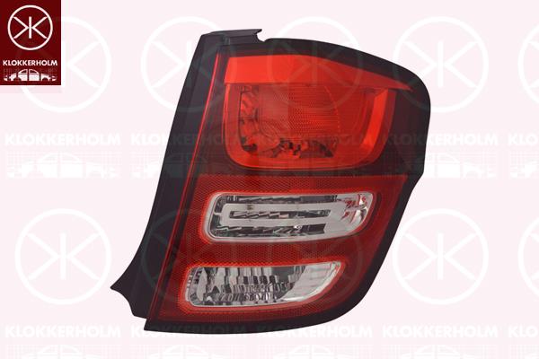 Tail Light Assembly, Right, Outer section, with bulb holder, Valeo, 6351 HZ (DS), 6351 HZ (CITROEN), 6351 KQ (DS), 6351 KQ (CITROEN), 6351HZ (DS), 6351HZ (CITROEN)