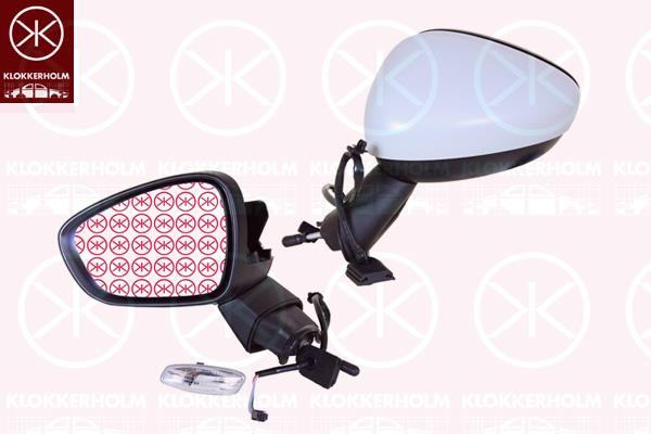 Exterior Mirror, Left, for electric mirror adjustment, Number of pins: 5, w/primer, Convex, 8152 J4 (DS), 8152 J4 (CITROEN), 8154 AQ (DS), 8154 AQ (CITROEN)