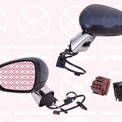 Exterior Mirror, Left, for electric mirror adjustment, Electronically foldable, Number of pins: 9, chrome, w/primer, Heatable, Convex, 8152 J4 (DS), 8152 J4 (CITROEN), 8154 AV (DS), 8154 AV (CITROEN)