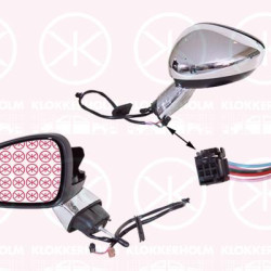 Exterior Mirror, Left, for electric mirror adjustment, Electronically foldable, Number of pins: 9, chrome, Housing Colour: chrome, Heatable, Convex, 8154 AV (DS), 8152 J6 (DS), 8152J6 (CITROEN), 8154AV (CITROEN), 8154AZ (CITROEN)