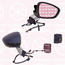 Exterior Mirror, Right, for electric mirror adjustment, Electronically foldable, Number of pins: 11, with thermo sensor, Heatable, w/primer, Convex, 8152 J5 (DS), 8152 J5 (CITROEN), 8154 CA (DS), 8154 CA (CITROEN)