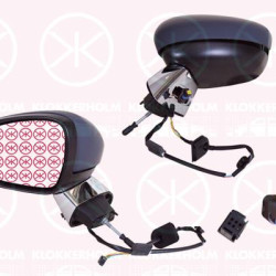 Exterior Mirror, Left, for electric mirror adjustment, Number of pins: 7, Heatable, chrome, w/primer, Convex, 8152 J4 (DS), 8152 J4 (CITROEN), 8154 AX (DS), 8154 AX (CITROEN)