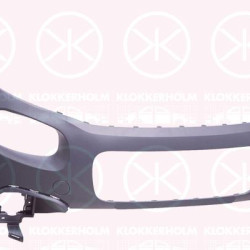 Bumper, w/primer, for vehicles with track widening, Front, with hole(s) for fog lights, Upper section, 1618082680 (CITROEN)