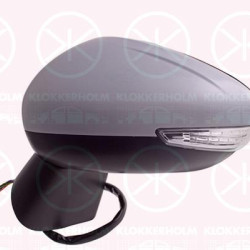 Exterior Mirror, Left, for electric mirror adjustment, Number of pins: 6, with indicator, Heatable, w/primer, Convex, 1609431380 (CITROEN), 98179853XT (CITROEN)