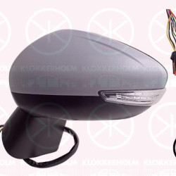 Exterior Mirror, Right, Heatable blind spot mirror, Electronically foldable, Number of pins: 14, with thermo sensor, with indicator, with reading light, w/primer, Convex, 1609431480 (CITROEN), 98179846XT (CITROEN), 98206678XT (CITROEN)