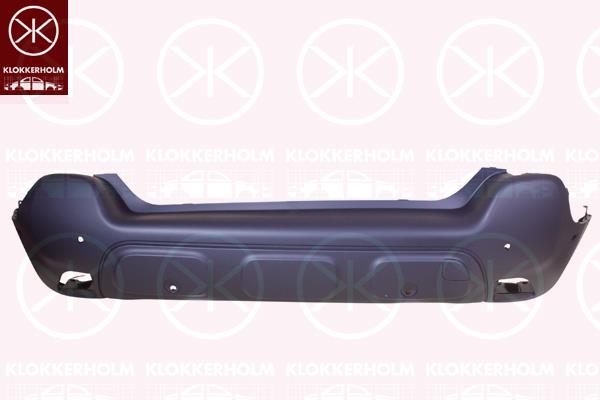 Bumper, with hole(s) for parking assistant system, Rear, Grained, Number of bores: 6, 16 324 796 80 (CITROEN)