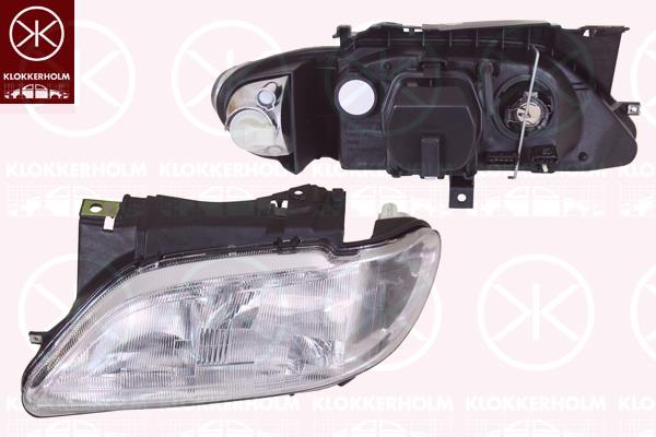 Headlight, H7/H7, for vehicles with headlight levelling, Carello type, T.Y.C, Left, Illuminance [lx]: 20, 6204 R5 (DS), 6204 R5 (CITROEN), 6204 R6 (DS), 6204 R6 (CITROEN), 6204R6 (DS), 6204R6 (CITROEN)