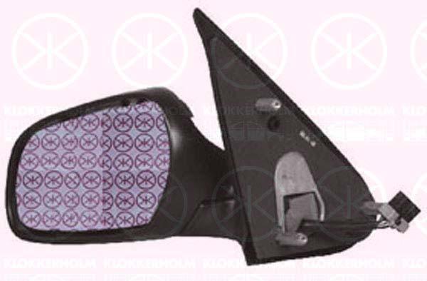 Exterior Mirror, w/primer, Blue-tinted, for electric mirror adjustment, Aspherical, Heatable, Left, Connector Shape: angular, Number of pins: 5, 8148 TG (DS), 8148 TG (CITROEN)