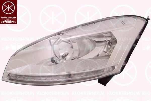 Headlight, H7/H1, Left, Illuminance [lx]: 27.5, Indicator Colour: Crystal clear, with motor for headlamp levelling, 6208 V1 (DS), 6208 V1 (CITROEN)