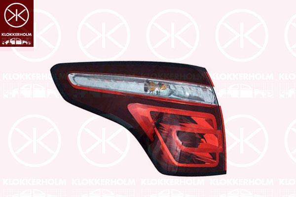 Tail Light Assembly, with bulb holder, Right, Outer section, AL, 6351 LQ (DS), 6351LQ (CITROEN)