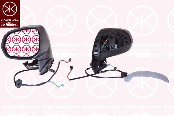 Exterior Mirror, Left, for electric mirror adjustment, Number of pins: 7, with indicator, Heatable, w/primer, Convex, 8153 G8 (DS), 8153 G8 (CITROEN)