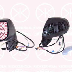 Exterior Mirror, Right, for electric mirror adjustment, Number of pins: 15, Electronically foldable, with memory, with thermo sensor, with indicator, with reading light, Heatable, w/primer, Convex, 8153 H3 (DS), 8153 H3 (CITROEN)