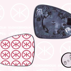 Mirror Glass, exterior mirror, Left, Heatable blind spot mirror, Convex, 13466844 (OPEL), 1609433680 (CITROEN), 9801042680 (CITROEN)