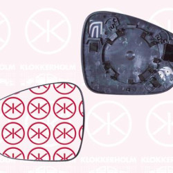 Mirror Glass, exterior mirror, Left, Heatable, Number of pins: 2, Convex, 1609433480 (CITROEN), 1609433480 (DS)