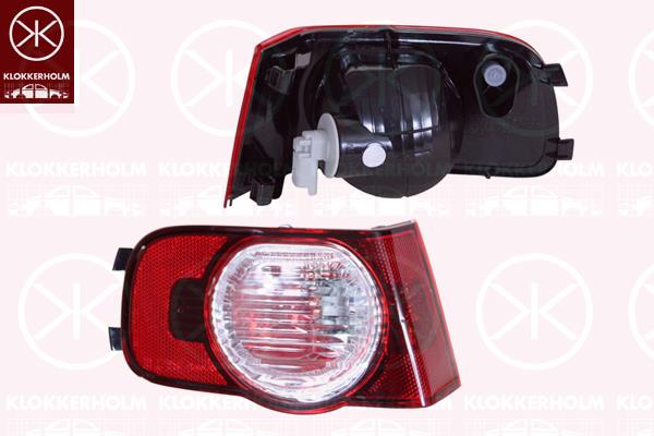 Tail Light Assembly, Left, Lower Section, with bulb holder, Valeo, 6350HJ (DS), 6350HJ (CITROEN)