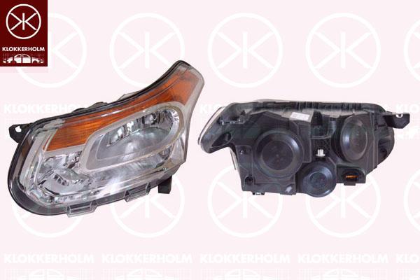 Headlight, H7/H1, with motor for headlamp levelling, Hella, Right, Illuminance [lx]: 12.5, 6206 N5 (DS), 6206 N5 (CITROEN)