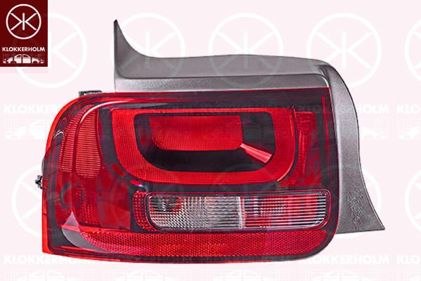 Tail Light Assembly, Left, with bulb holder, Valeo, 9800916180 (DS), 9800916180 (CITROEN)