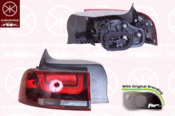 Tail Light Assembly, Left, with lettering, with bulb holder, Valeo, 98 213 499 80 (DS), 9821349980 (CITROEN)