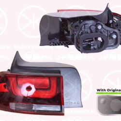 Tail Light Assembly, Left, with lettering, with bulb holder, Valeo, 98 213 499 80 (DS), 9821349980 (CITROEN)