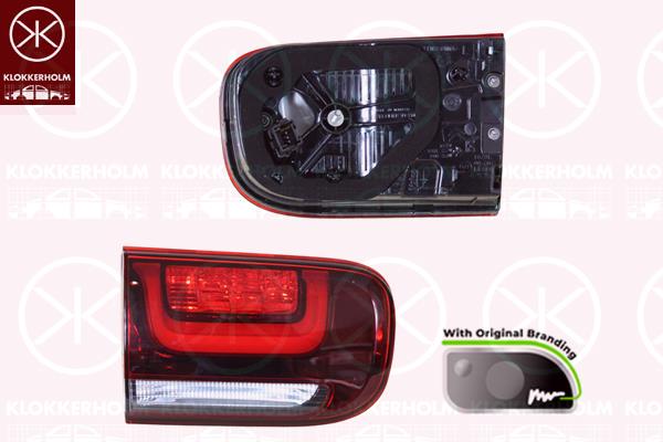 Tail Light Assembly, Left, Inner Section, with lettering, with bulb holder, Valeo, 98 213 527 80 (DS), 9821352780 (CITROEN)