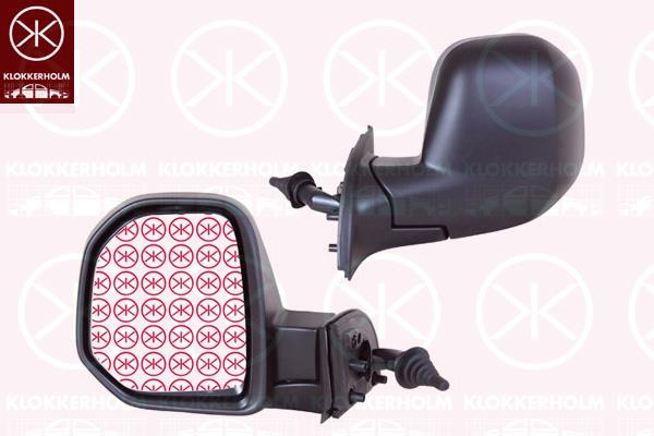 Exterior Mirror, Control: cable pull, Convex, black, Left, 8153 TL (PEUGEOT), 8153 TL (DS), 8153 TL (CITROEN)