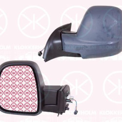 Exterior Mirror, Left, for electric mirror adjustment, Number of pins: 5, w/primer, Heatable, Convex, 1608180980 (DS), 1608180980 (CITROEN), 1679996580 (CITROEN), 96777523XT (PEUGEOT), 96777523XT (DS), 96777523XT (CITROEN)