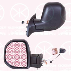 Exterior Mirror, for electric mirror adjustment, Convex, Heatable, black, Left, 8153 TE (DS), 8153 TE (CITROEN), 8153TP (CITROEN), 8154TE (CITROEN)