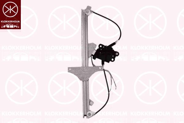 Window Regulator, OE-type, with electric motor, Electric, Left Front, Number of pins: 2, 9221 ER (CITROEN)