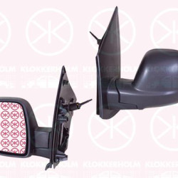 Exterior Mirror, Left, Control: cable pull, Left-/right-hand drive vehicles: for left-hand/right-hand drive vehicles, black, Convex, 98087010XT (PEUGEOT), 98087010XT (DS), 98087010XT (CITROEN), 98087413XT (PEUGEOT), 98087413XT (CITROEN)