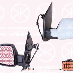 Exterior Mirror, Left, for electric mirror adjustment, Electronically foldable, Number of pins: 7, Left-/right-hand drive vehicles: for left-hand/right-hand drive vehicles, Heatable, w/primer, Convex, 1616869680 (PEUGEOT), 1616869680 (CITROEN), 98087018XT (PEUGEOT), 98087018XT (DS), 98087018XT (CITROEN)