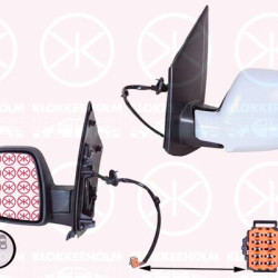 Exterior Mirror, Left, for electric mirror adjustment, Electronically foldable, Heatable blind spot mirror, Number of pins: 9, Left-/right-hand drive vehicles: for left-hand/right-hand drive vehicles, w/primer, Convex, 1616869680 (PEUGEOT), 1616869680 (CITROEN), 98087022 XT (PEUGEOT), 98087022 XT (DS), 98087022 XT (CITROEN)