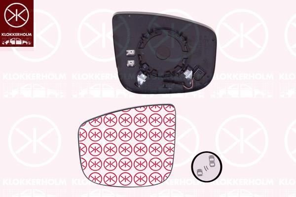 Mirror Glass, exterior mirror, Left, Heatable blind spot mirror, OE-TYPE, Convex, 9811825880 (PEUGEOT), 9811825880 (DS), 9811825880 (CITROEN)