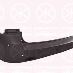 Bumper, short, for vehicles with blind spot assistant, with hole(s) for parking distance control, Rear, black, 1614328480 (PEUGEOT), 1614328480 (OPEL), SU001A3235 (TOYOTA)