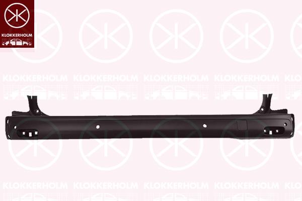 Bumper, long, with hole(s) for parking distance control, Rear, black, 1614345880 (OPEL), SU001A3246 (TOYOTA)