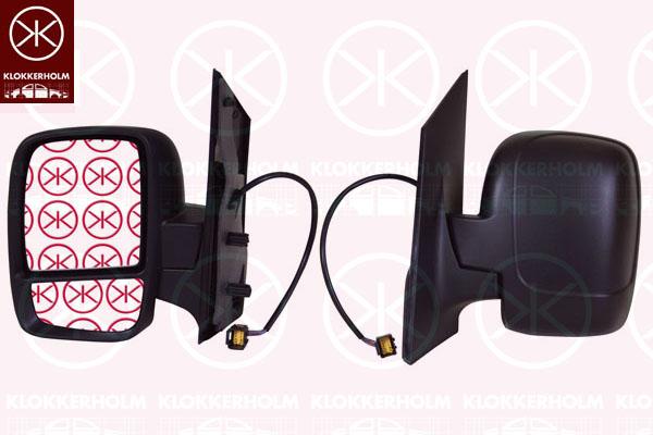 Exterior Mirror, Right, for electric mirror adjustment, with wide angle mirror, with thermo sensor, Heatable, Convex, 8152 G3 (DS), 8152 G3 (CITROEN), 0009467188088 (FIAT), 8153 K7 (PEUGEOT), 8153 K7 (DS), 8153 K7 (CITROEN), 9467188088 (FIAT)