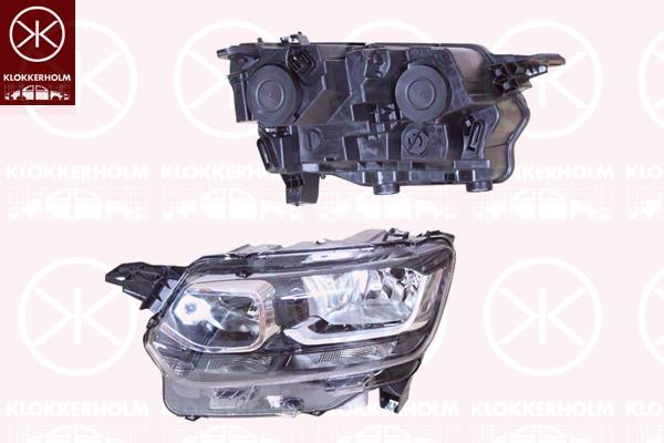 Headlight, Left, Trim Level: Basis, H7/H1, with motor for headlamp levelling, 9816824880 (TOYOTA), 9816824880 (PEUGEOT), 9816824880 (CITROEN)