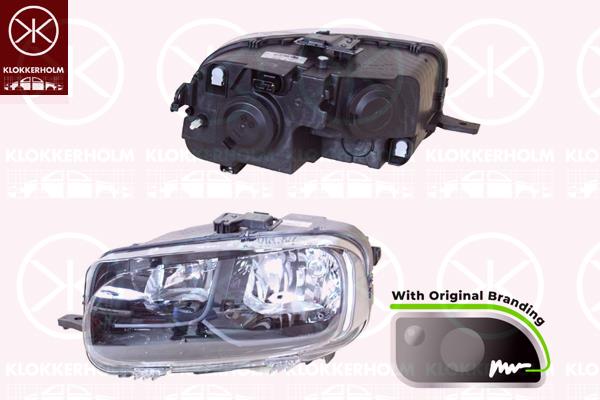 Headlight, Left, Trim Level: High, H7/H1, with lettering, with motor for headlamp levelling, Valeo, 9816825180 (PEUGEOT), 9816825180 (CITROEN)