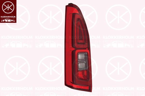 Tail Light Assembly, Right, for vehicles with tailgate, without bulb holder, 9820555080 (PEUGEOT), 9820555080 (OPEL), 9820555080 (CITROEN)